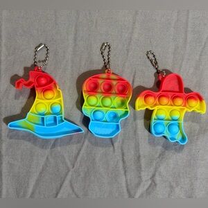 Colorful Pop Fidget Keychain Set